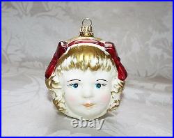 RARE GERMANY Vintage Girl's Angelic Face Christmas ORNAMENT Super Condition