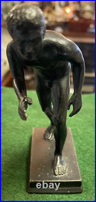 RARE Grand Tour Neapolitan Bronze Of'The Runner' Boy From Ompeii