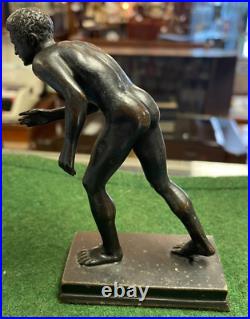 RARE Grand Tour Neapolitan Bronze Of'The Runner' Boy From Ompeii