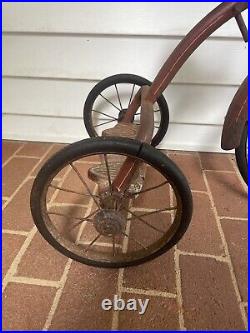RARE Pre AMF Vintage Junior Toy Corp 1930's Hard Rubber Tricycle Red Antique