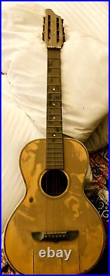 RARE! Unknown VINTAGE PARLOR GUITAR 1910 Antique Picked from a Barn