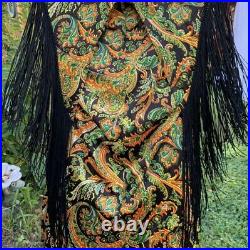 RARE Vintage 1970's Young Edwardian By Arpeja Psychedelic Fringe Mini Dress