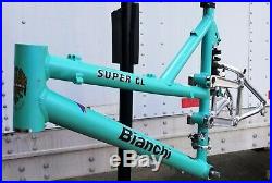 RARE Vintage 1997 Bianchi SUPER GL full suspension mountain bike frame LARGE GY