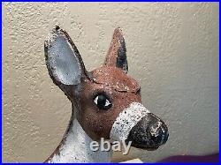 RARE Vintage Aged Patina Cement 12 7/8 Tall X 14 Deer Garden Statue