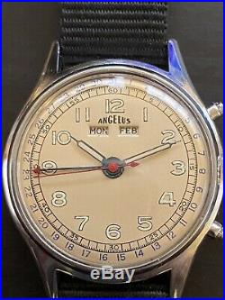 RARE Vintage Angelus Triple Date Calendar Watch 1950s