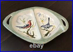 RARE! Vintage/Antique BHS hand painted Italy birds dish/ plate pottery cer 1911