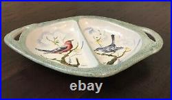 RARE! Vintage/Antique BHS hand painted Italy birds dish/ plate pottery cer 1911