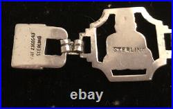 RARE Vintage Antique Framed BUDDHA Links Sterling Silver Bracelet? 7