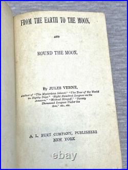 RARE Vintage Antique Jules Verne From Earth to The Moon Book A. L. Burt Company