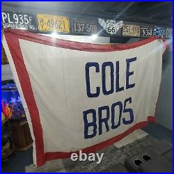 RARE! Vintage Antique ORIGINAL 1930s Cole Bros Circus Flag Big Top Banner Fag