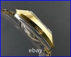 RARE Vintage Automatic 36 MM Day-Date Gold Plated Diamond Work Men's Wrist Watch