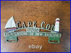 RARE Vintage Cape Cod Mass License Plate Topper Cast Hot Rod Antique Original