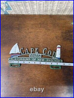RARE Vintage Cape Cod Mass License Plate Topper Cast Hot Rod Antique Original