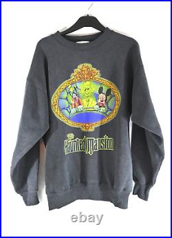 RARE Vintage Disney Disneyland Haunted Mansion Sweatshirt Grey Sweat Shirt M