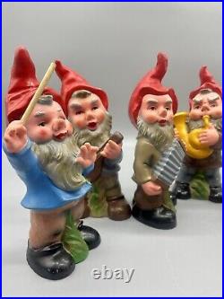 RARE! Vintage Heisenberg Gnome Band Set of 6 West Germany Plastic