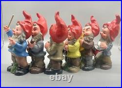 RARE! Vintage Heisenberg Gnome Band Set of 6 West Germany Plastic