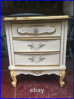 RARE Vintage Hollywood Regency French Provincial Dixie Nightstand 2 Drawers1970s