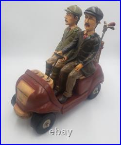 RARE Vintage Large Golf cart Golf buddies Statue Figurine 21 x 9.5 x 19
