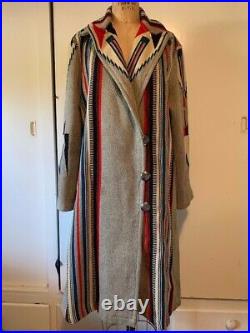 RARE Vintage Navajo American Indian Wool Duster Chimayo Long Jacket Marc Navarro