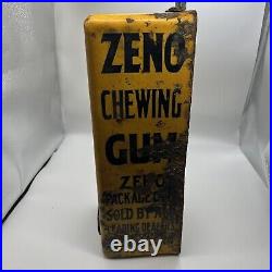 RARE Vtg Antique Zeno Chewing Gum Vending Machine ONE CENT Porcelain