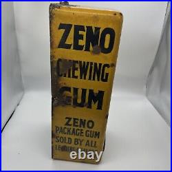 RARE Vtg Antique Zeno Chewing Gum Vending Machine ONE CENT Porcelain