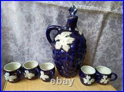 RARE antique Vintage USSR Porcelain Soviet Korosten Bunch Carafe cups set