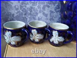 RARE antique Vintage USSR Porcelain Soviet Korosten Bunch Carafe cups set