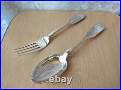 RARE old Antique Vintage Spoon and Fork Silver 1874 Silver Russian Empire 84