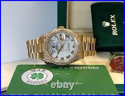 ROLEX DAY-DATE PRESIDENT 18338 18K YG RARE MARBLE/HOWLITE DIAL WithRSC PAPERS