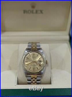 ROLEX Mens 14K Two Tone Gold 36mm DATEJUST RARE Vintage Jubilee AUTHENTIC