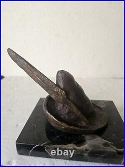 RRR RARE Antique Vintage Bronze Hunting Hat