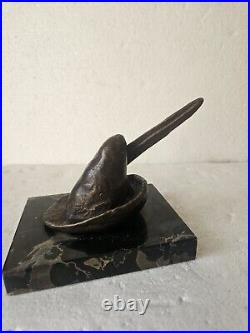 RRR RARE Antique Vintage Bronze Hunting Hat