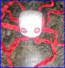 RaRe Vintage Octopus Plush Red White Google Eyes Carnival Very Cool Find REad