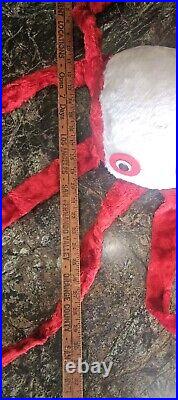 RaRe Vintage Octopus Plush Red White Google Eyes Carnival Very Cool Find REad