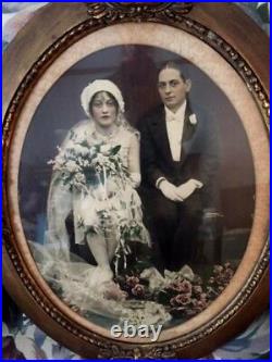 Rare 1920s SILK CREPE ART DECO BEADED FLAPPER WEDDING DRESS withJEWELS & HEADPIECE