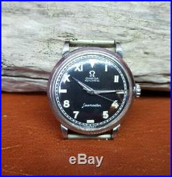 Rare 1950's Omega Seamaster Black Dial Cal351 Auto Bumper Man's Watch