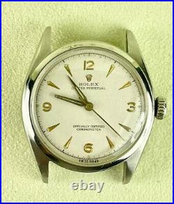 Rare 1950s Rolex Oyster Perpetual Bubbleback 34mm Stainless Steel Reference 6084