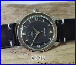 Rare 1958 Omega Seamaster Black Dial Fancy Lugs Auto Cal501 Man's Watch