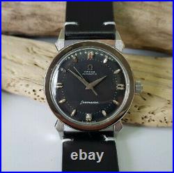 Rare 1958 Omega Seamaster Black Dial Fancy Lugs Auto Cal501 Man's Watch