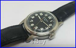 Rare 40's W. W. W. II Longines Black Dial Manual Wind Man's Watch