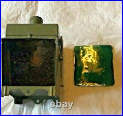 Rare! ANTIQUE VINTAGE WWI Army Lamp Light Amber Lens for lighting Launcher Boats