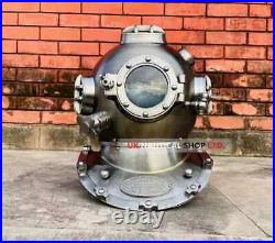 Rare Antique 18 Diving Divers Helmet Mark Vintage Navy Us Sea Deep Scuba Helmet