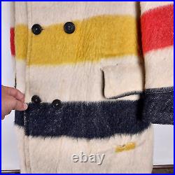 Rare Antique 1900-1920 Hudson Bay Point Blanket Wool Coat Red Label Men's Med