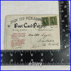 Rare Antique 1907 Pick The Pickaninnies Postcard Vintage Americana Puzzle Ullman