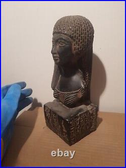 Rare Antique Ancient Egyptian Statue Princess Meritamun Long Head Sun 1353 BC