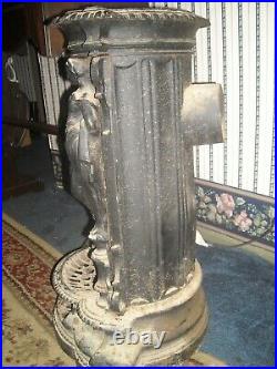 Rare Antique Art Nouveau cast iron parlor stove for repair or restoration