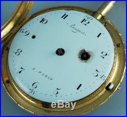Rare Antique Breguet A Paris 18k Gold & Enamel Verge Fusee Repeater Pocket Watch