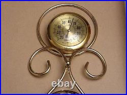 Rare-Antique Cooper Metal Made in america wall thermometer barometer Vintage