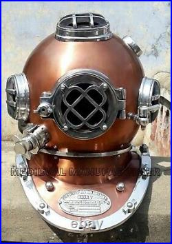 Rare Antique Diving Divers Helmet Mark V Vintage Navy U. S Sea Deep Scuba Helmet