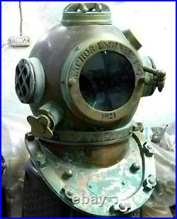 Rare Antique Diving Divers Helmet Mark V Vintage Navy Us Sea Deep Scuba Helme